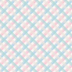 Simply pastel checkered seamless pattern vector. Plaid, tartan, gingham. Classic watercolor line crossing. Minimal geometric design for fabric, scarf, skirt, print, decor, wrapping, paper, blanket.