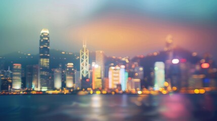 Obraz premium Total blurred modern city skyline background