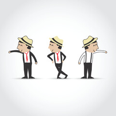 Simple Style Man Cartoon and Character. Vector Illustrator