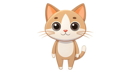 Fototapeta premium Adorable kitten with perked ears, in illustration style