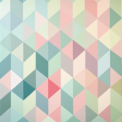 Fototapeta premium The image shows a geometric pattern with pastel colors, including light green, pink, and blue