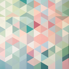 Fototapeta premium The image shows a geometric pattern with pastel colors, including light green, pink, and blue