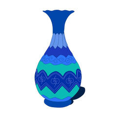 blue vase isolated on white background