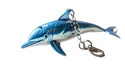 Dolphin keychain isolated on transparent background
