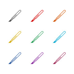 Scalpel  icon isolated on white background. Set icons colorful