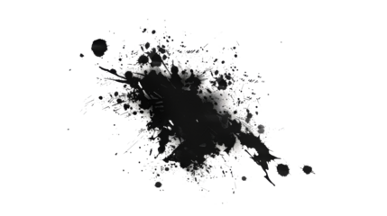 Black color splash, explosion transparent background