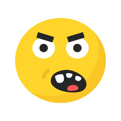 Fototapeta premium Emoji happy emoticon yellow pink red face confuse funny symbol illustration smile