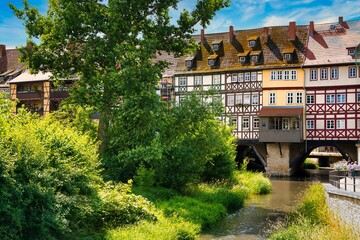 Erfurt Krämerbrücke Fachwerk Thüringen Deutschland