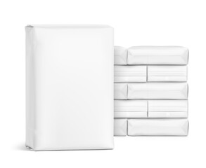 Vertical big heavy bag mockups for chemical products. High realistic vector illustration isolated on white background. Ready for use in presentation, promo, advertising and more. EPS10.