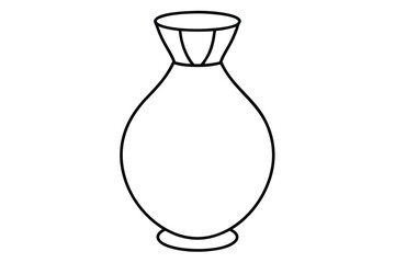 Vase line art vector illustration