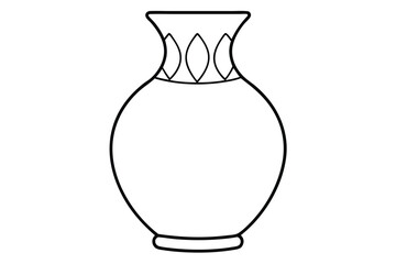 Vase line art vector illustration