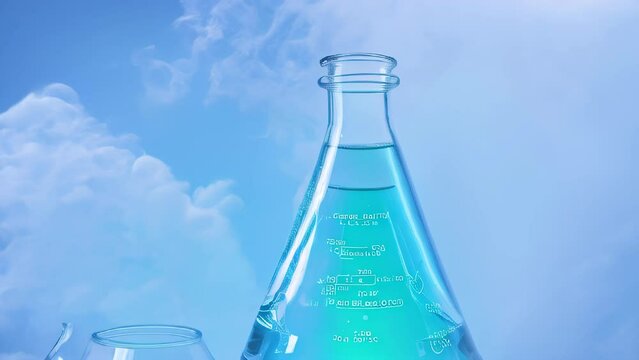 chemical laboratory, flasks, beakers. Experiments in a science laboratory, Generative AI