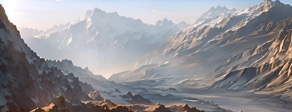 Rugged mountain pass winding through dramatic rock formations, 4K hyperrealistic photo 4K Video