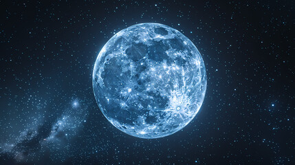 Moon and stars in the sky