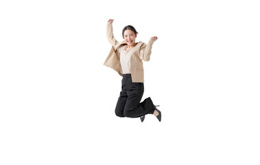 ジャンプする女性