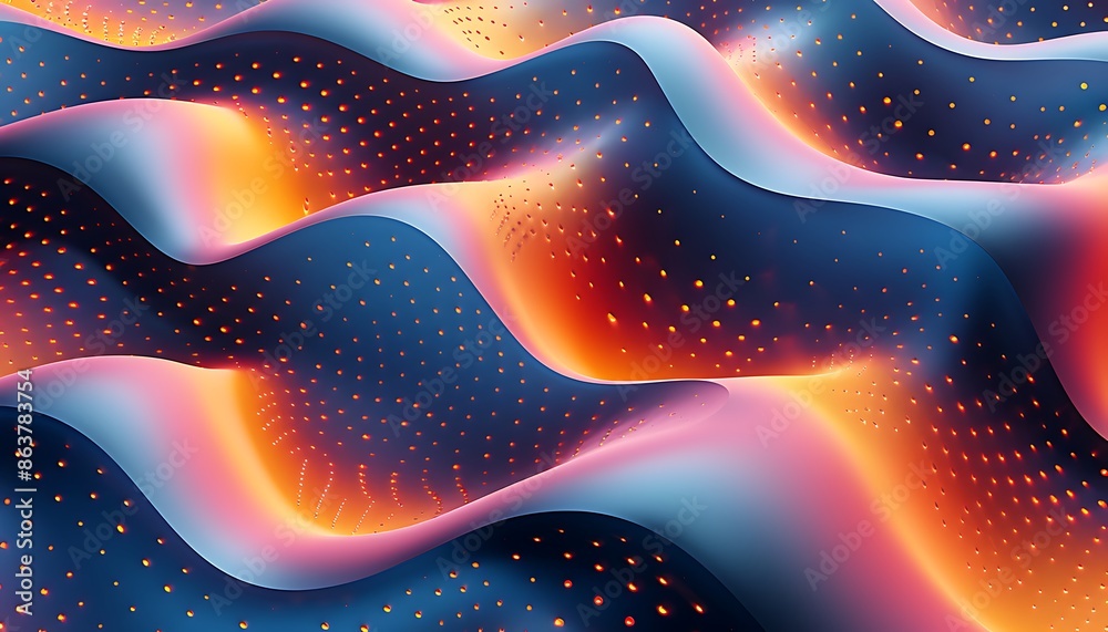 Wall mural Abstract 3D background with dynamic waves.