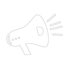 Vector icon of a megaphone with sound. dissemination and promotion. Vector and line with adjustable stroke