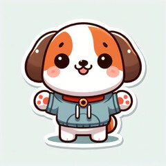 Naklejka premium Cute dog sticker perfect for dog lovers