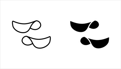 Potato chips line icon set. Salty snacks vector symbol. vector illustration on white background