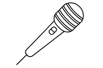 Microphone line art vector illustration