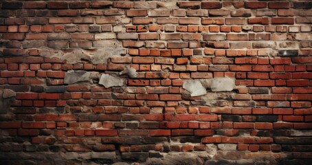 Detailed, high definition illustration of a realistic brick wall texture with red bricks.