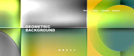 Circles and lines. Bright colorful geometry with glassmorphism effect. Vector Illustration For Wallpaper, Banner, Background, Card, Book Illustration, landing page