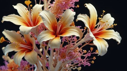 Fototapeta premium Elegant Lilies with Soft Pink Flowers.