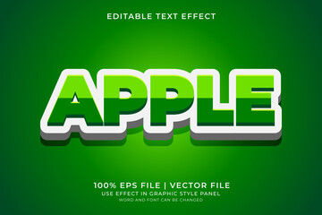 3D text effect Apple editable vector