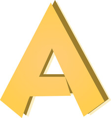 Yellow alphabet letter A