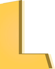 Yellow alphabet letter L