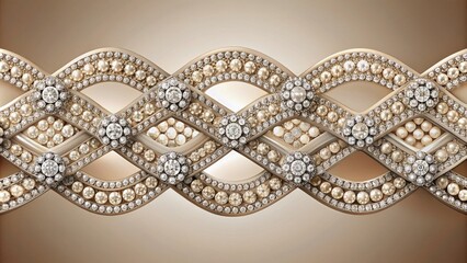 Geometric abstract composition featuring horizontal rows of diamonds in wave-like pattern, evoking sense of modernity and sophistication, in neutral tones.