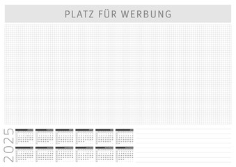 Schreibtischunterlage mit Kalender 2025 A2/A1