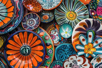 Turkish colorful ceramics on the Istanbul Grand Bazaar
