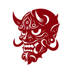 Oni japanese devil mask vector illustration