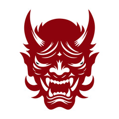 Oni japanese devil mask vector illustration