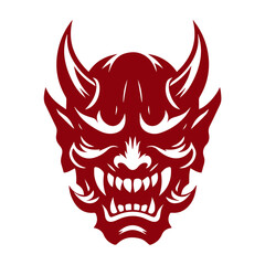 Oni japanese devil mask vector illustration