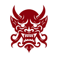 Oni japanese devil mask vector illustration