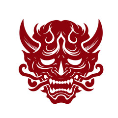 Oni japanese devil mask vector illustration