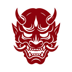 Oni japanese devil mask vector illustration