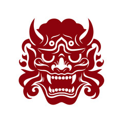 Oni japanese devil mask vector illustration