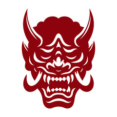 Oni japanese devil mask vector illustration