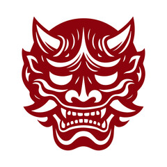 Oni japanese devil mask vector illustration