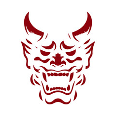 Oni japanese devil mask vector illustration