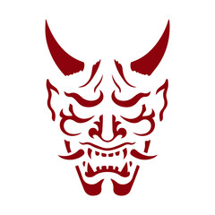 Oni japanese devil mask vector illustration