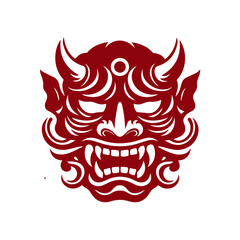 Oni japanese devil mask vector illustration