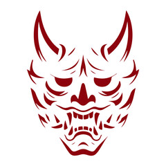 Oni japanese devil mask vector illustration