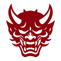 Oni japanese devil mask vector illustration