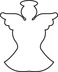 Angel with wings icon in outline style editable stock. Spread, Christmas vector isolated on transparent background. Holy angel sign for mobile concept and website design. Symbol, logo illustration.