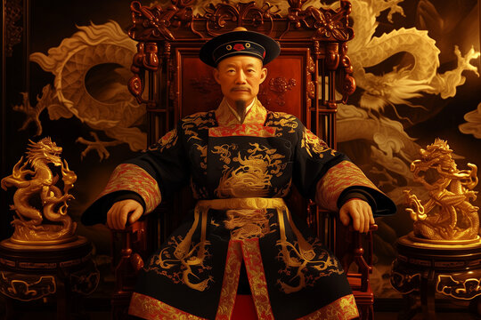 chinese emperor in throne