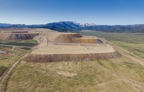 Tailing mounds of the old mine of Ruby Hill Mine, Eureka, Nevada, United States of America.